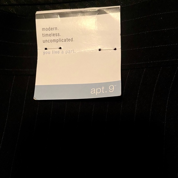 NWT “40 X 30” APT 9 BLACK & SILVER PINSTRIPE PANTS - Picture 6 of 9